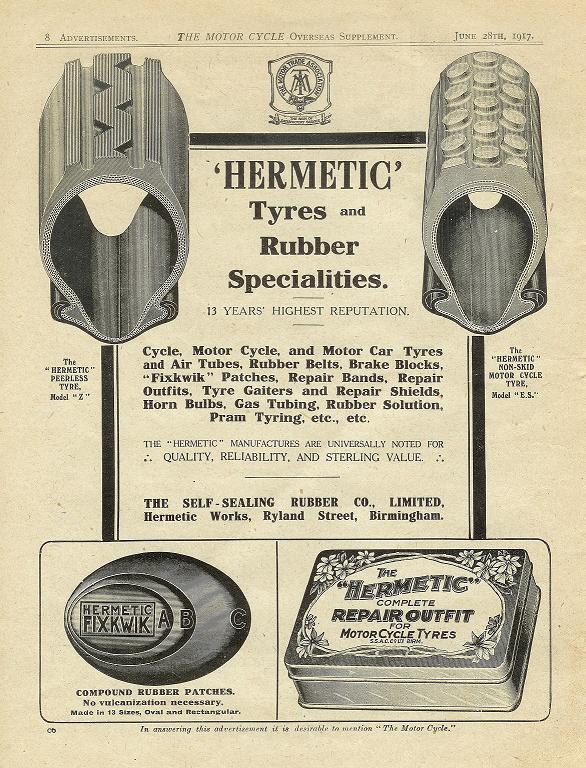 Beaded Edge Tyres for Early Motorcycles